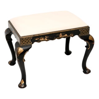 Antique Lacquered Chinoiserie Stool, 1900 For Sale