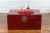 Early 20th Century Chinese Red Lacquered Leather Trunk with Calligraphy For Sale - Image 10 of 13