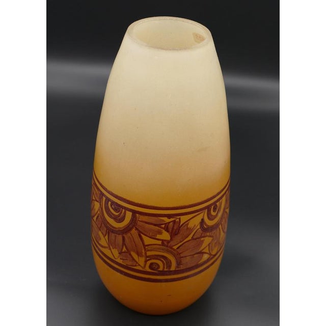 1920s Art Deco Opaque Orange Glass Vase, France, 1920s For Sale - Image 5 of 7