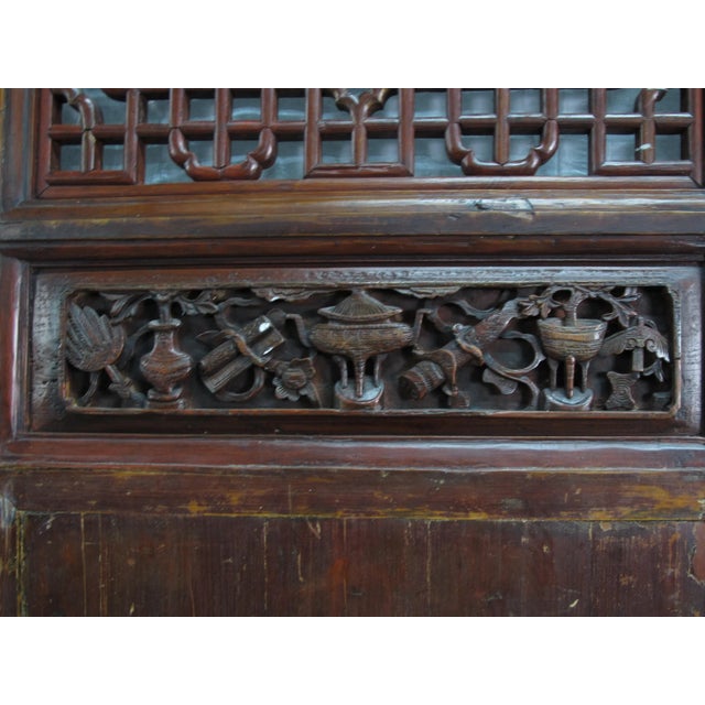 Wood Monumental 11 Feet Tall Antique Chinese Screen Panel Door – Set of 6 For Sale - Image 7 of 13