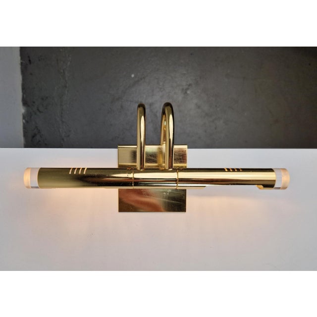 Regency Brass Acrylic Cabinet Lamp by Lumina, 1980s, Set of 3 For Sale - Image 6 of 18