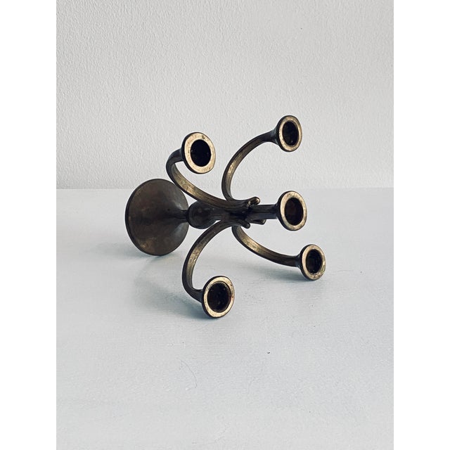 Mid-Century Modern Brass Candlesticks in Brass, Set of 2 For Sale - Image 4 of 12