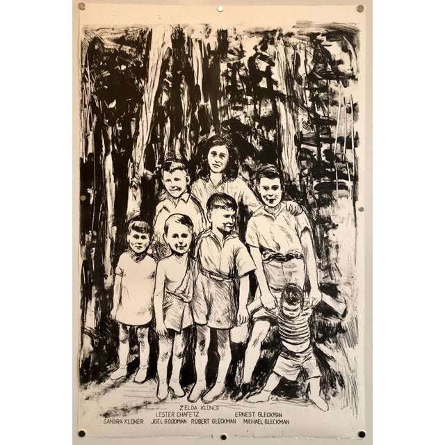 Sid Chafetz, Columbus Ohio State Judaica Lithograph Jewish Americana Family Reunion Portrait, c.1990s For Sale - Image 4 of 4
