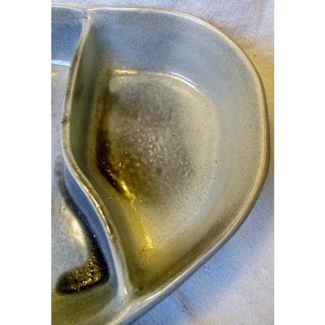 1950s Mid-Century Modern Manley Pottery Gray Divided Planter For Sale - Image 5 of 13