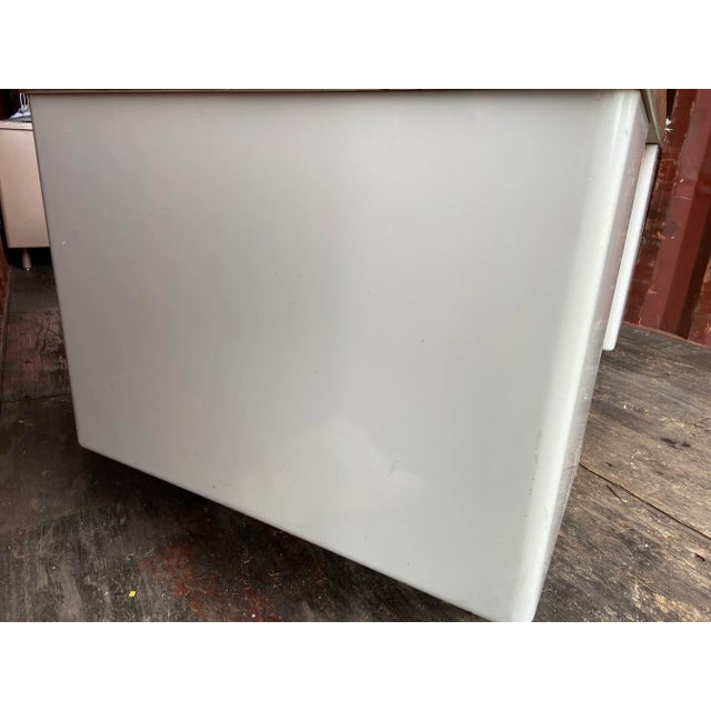 Steelcase Vintage Mid Century Modern Metal Tanker Desk For Sale - Image 4 of 10