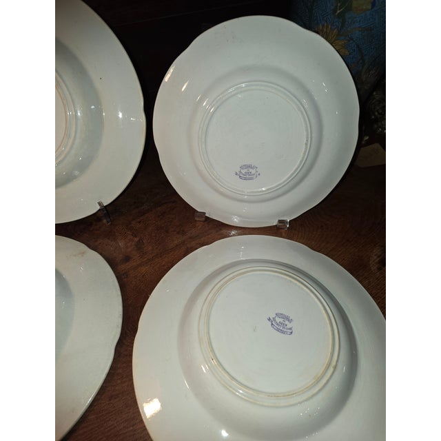 Group of Four Gien Transferware Pieces Lavender and White For Sale - Image 10 of 11