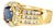 Late 20th Century 14K Yellow Gold Solitaire Tanzanite Diamond Ring, Size 6.75 For Sale