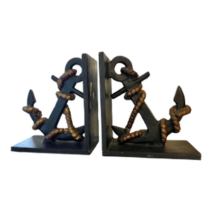 Vintage Black Ship Anchor Bookends