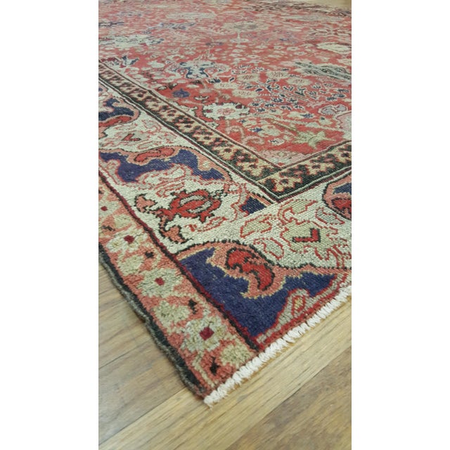 Antique Turkmenistan Khotan Rug, Handmade Oriental Rug, Coral, Ivory, Blue, Soft For Sale - Image 4 of 7