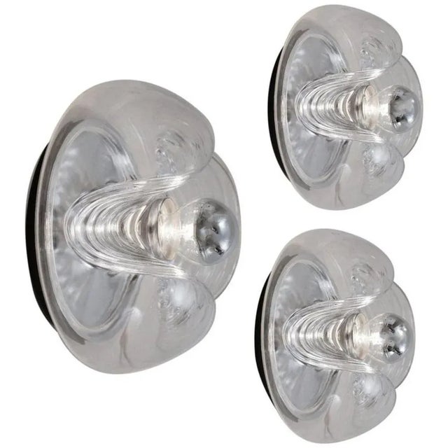 Peill & Putzler Large Clear Glass Wall Sconce from Peill & Putzler, 1960 For Sale - Image 4 of 13