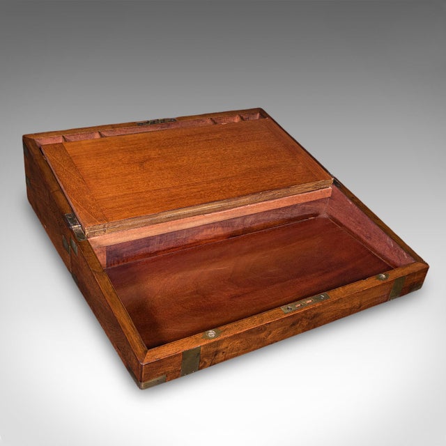 Antique Writing Slope, English, Walnut, Correspondence Box, Regency, Circa 1825 For Sale - Image 4 of 12