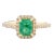 0.75 Ct Emerald and White Diamond Statement Ring Size 5.5 For Sale