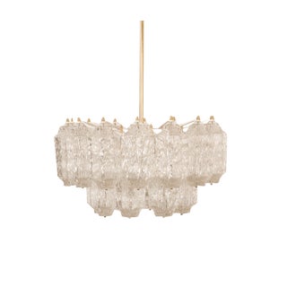 Ice Glass Chandelier from Stölzle, Austria, 1960s For Sale