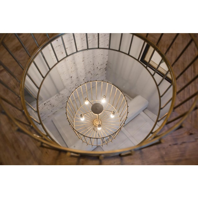 Contemporary Medium Cage Chain Chandelier by Niccolo De Ruvo for Brass Brothers For Sale - Image 3 of 8
