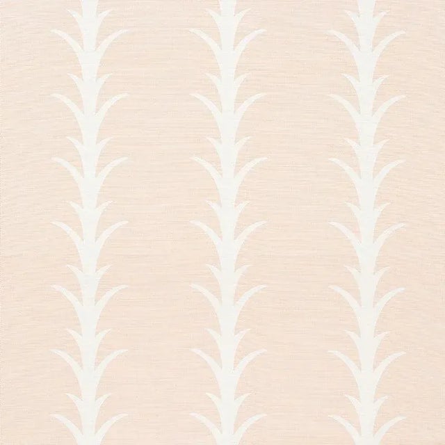 Contemporary Sample-Schumacher X Celerie Kemble Acanthus Stripe Fabric in Blush For Sale - Image 3 of 3
