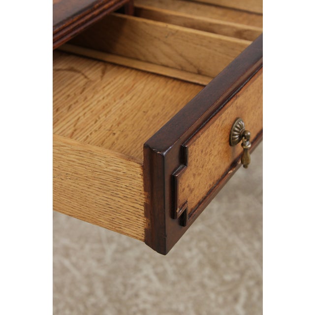 Jonathan Charles Sheraton Leather Top Mahogany Desk For Sale In Philadelphia - Image 6 of 16