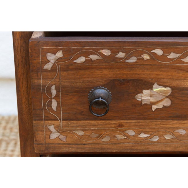 Small Reclaimed Teak Damascus Inlay Dresser | Chairish