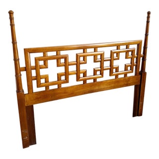 Chinoiserie Heaney Link “Mandarin” Queen Headboard by Lexington For Sale