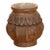 Deep Brown Carved Bulbous Marble Vase For Sale