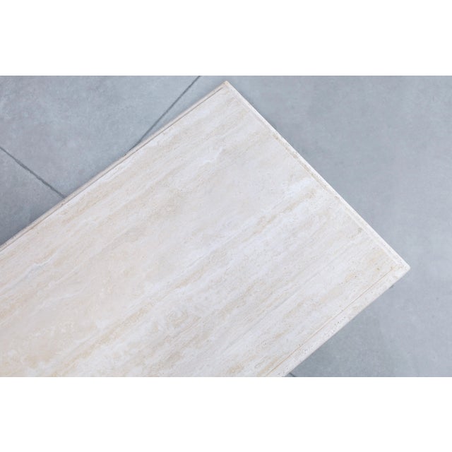 Monumental Italian Travertine Dining Table by Stone International, 1970s For Sale - Image 11 of 12