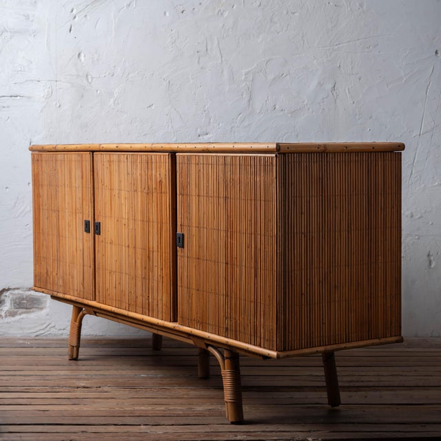 Adrien Audoux and Frida Minet Adrien Audoux & Frida Minet Bamboo Sideboard, 1960s For Sale - Image 4 of 15
