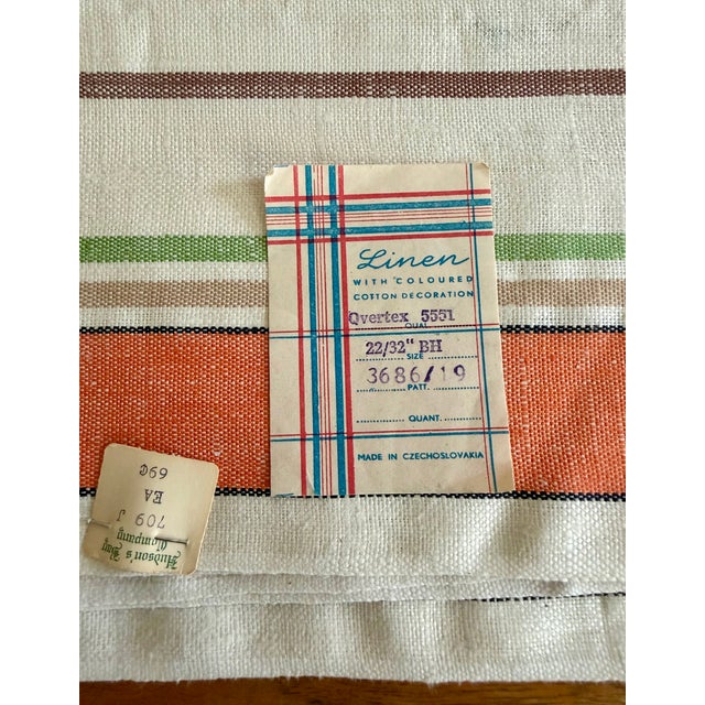 Boho Chic Vintage Large Czech Heavy Cotten Linen Dish Towels, Set of 3 For Sale - Image 3 of 8