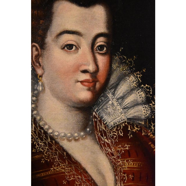 Scipione Pulzone / Il Gaetano, Portrait of Bianca Cappello, 1590, Oil on Canvas For Sale - Image 6 of 11