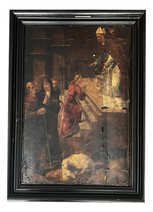 Spanish School Artist, The Presentation of the Virgin in the Temple, 1550, Oil Painting