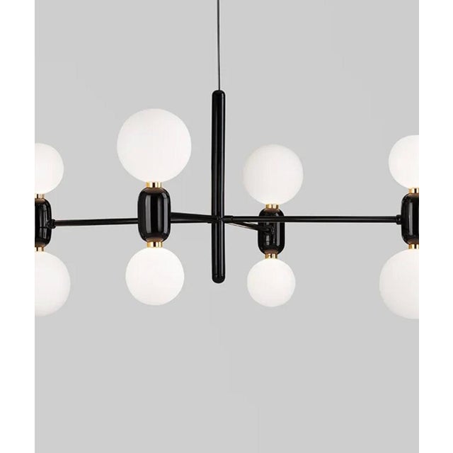 Black Aballs Suspension Lamp in Ceramic and Glass by Jaime Hayon for Parachilna For Sale - Image 3 of 12