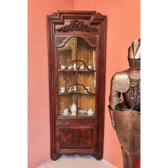 18th Century Carved Oak Corner Cabinet For Sale - Image 6 of 13