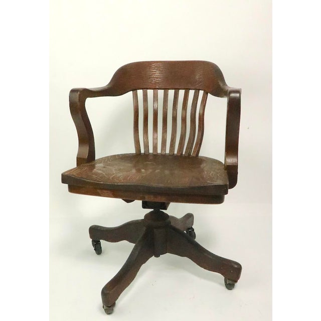 Bank of England Yale Library Swivel Desk Chair Attributed to Gunlocke
