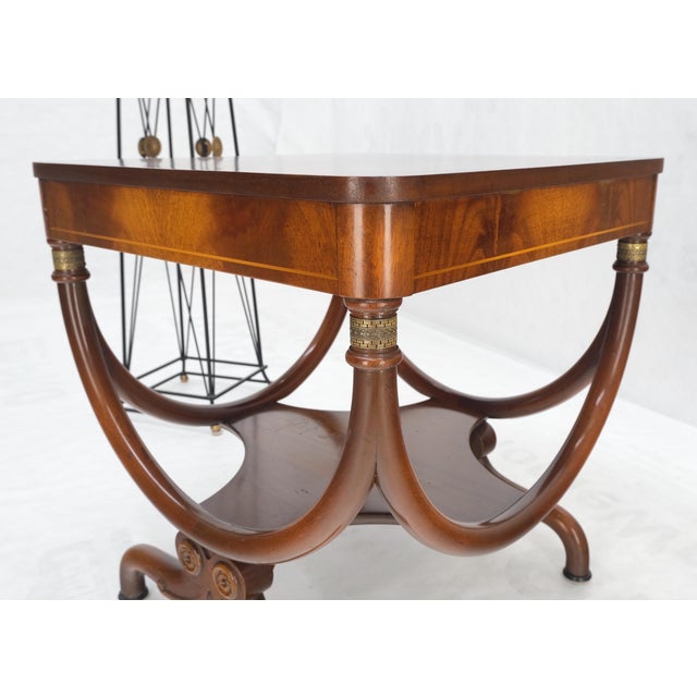Baker Furniture Company Flame Carved Mahogany Regency Style Lamp Side Table Stand Clean! For Sale - Image 4 of 13