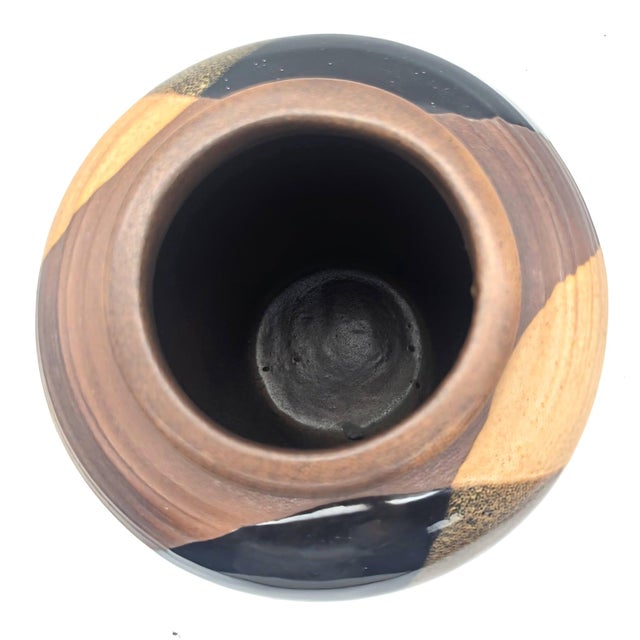 1970s Pottery Craft Glazed Stoneware Vase For Sale - Image 9 of 11