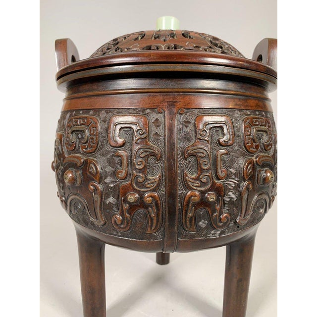 Asian Large Bronze Incense Burner, 18th-19th Century, China, Qing Dynasty For Sale - Image 3 of 11