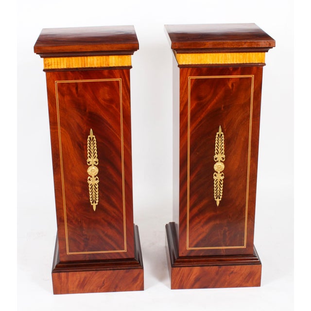 Vintage Monumental Ormolu Mounted Malachite Obelisks on Stands, 1920s, Set of 4 For Sale - Image 3 of 18