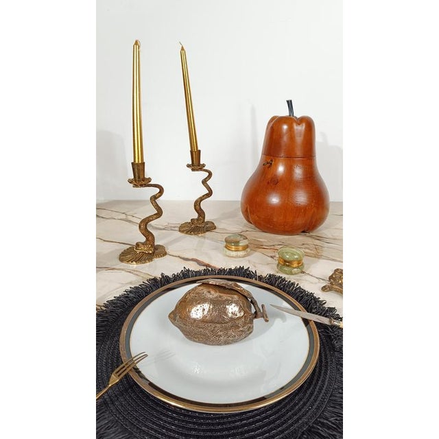 Mid-Century Modern Pill Boxes in Green Onyx Marble and Gilt Metal, 1970s, Set of 2 For Sale - Image 4 of 18