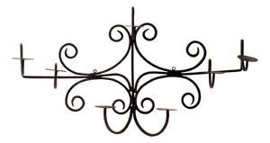 Large Wall-Mounted Candleholder in Wrought Iron, 1960s