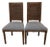 1970s Dining Chair Wood Light Green Uphlostered Seat Cane Back Medium Tone Set of 2 For Sale