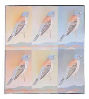 Moderist Acrylic Painting of Birds