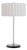Slimline Table Lamp, Satin Nickel Steel Body, White Linen Drum Shade, Modern Design For Sale