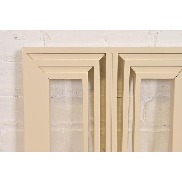 Cream Italian Modern Cream Lacquered High Back Dining Chairs, Set of Six For Sale - Image 8 of 15