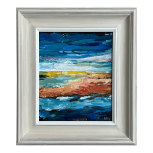 Blue & Yellow Abstract Impressionist Seascape Landscape by Contemporary Artist