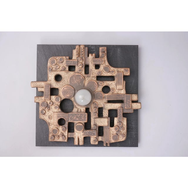 Brown Brutalistic Pottery Wall Lamp from Brakelmann & Becker, 1970s For Sale - Image 8 of 8