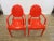 Late 20th Century Set of Four Philippe Starck Style Red Molded Plastic Armchairs For Sale - Image 4 of 10