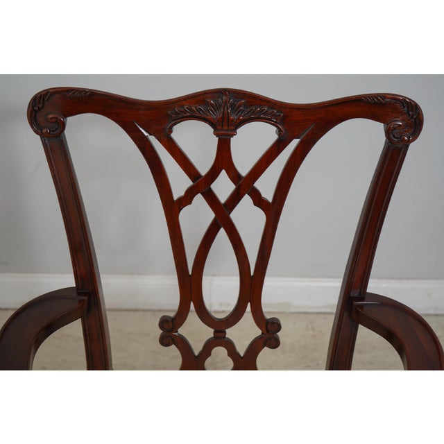 1990s Set of 8 Henkel Harris Model 107 Mahogany Dining Room Chairs For Sale - Image 5 of 12