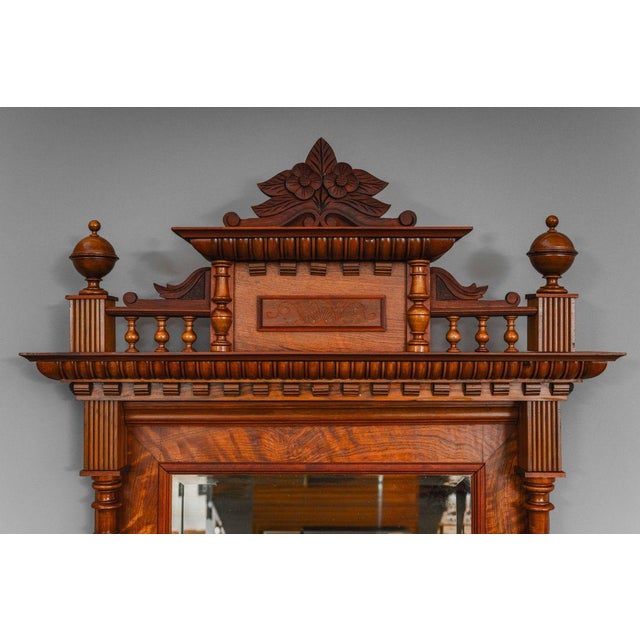 Gründerzeit Wall Mirror in Walnut, Late 19th Century For Sale - Image 6 of 13