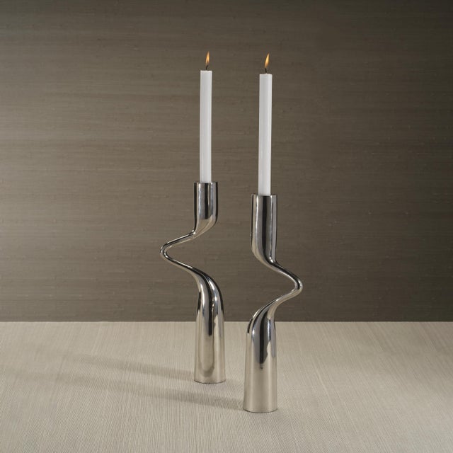 2020s Liaison 2-Piece Metal Candle Holder Set For Sale - Image 5 of 7