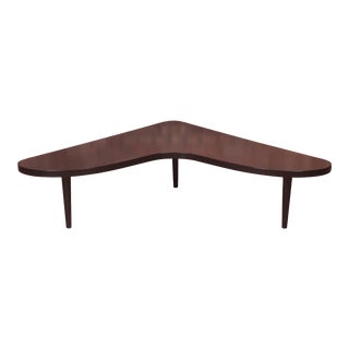 Robsjohn-Gibbings for Widdicomb Mid-Century Modern Black Lacquered Boomerang Coffee Table, Newly Refinished For Sale