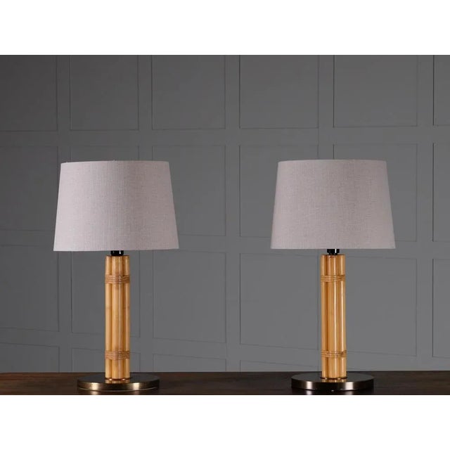 1970s Brass & Bamboo Table Lamps from Hans-Agne Jakobsson, 1970s, Set of 2 For Sale - Image 5 of 12