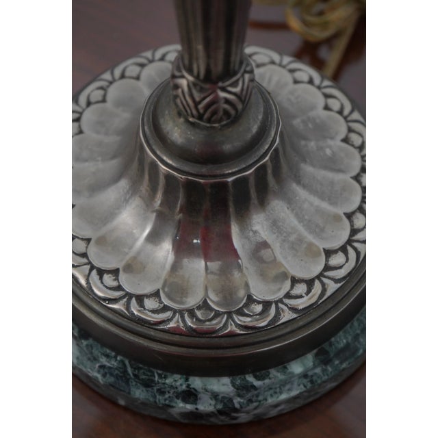 Pair Sarreid Bronze Silver Finish Candlestick Lamps For Sale - Image 10 of 11